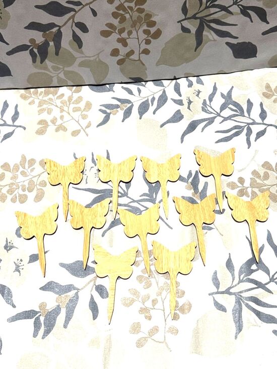 Unbranded Other - XX set of 9- last onesXXX Wooden Butterfly Garden Plant Markers
